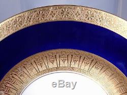 4 Royal Bavarian Hutschenreuther Cobalt Blue Gold Dinner Plates Chargers 11