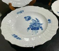 4 Royal Copenhagen Blue Flower 10 Dinner Plates Scalloped Edge #1621 Excellent