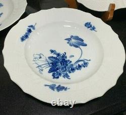 4 Royal Copenhagen Blue Flower 10 Dinner Plates Scalloped Edge #1621 Excellent