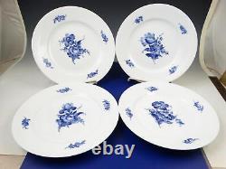 4 Royal Copenhagen Denmark Blå Blomst Blue Flowers 10 1/8 Dinner Plates 8097