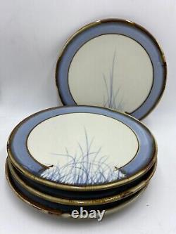 (4) Sam Scott PNW Northwest Studio Created Art Pottery Wheat 10.5 Dinner Plates