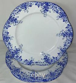 4 Shelley China DAINTY SHAPE DAINTY BLUE10 3/4 DINNER PLATES #051/28