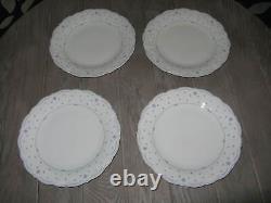 4 Tirschenreuth Baronesse Fleur De Lis Blue Dinner Plates