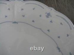 4 Tirschenreuth Baronesse Fleur De Lis Blue Dinner Plates