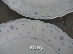 4 Tirschenreuth Baronesse Fleur De Lis Blue Dinner Plates