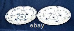 (4) VINTAGE ROYAL COPENHAGEN #571 DINNER PLATES 10 BLUE FLUTED HALF LACE-1stQ