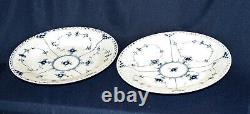 (4) VINTAGE ROYAL COPENHAGEN #571 DINNER PLATES 10 BLUE FLUTED HALF LACE-1stQ