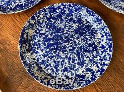 4 VTG Bennington Potters Stoneware 10 Blue Agate Classis Dinner Plate 1669 YA
