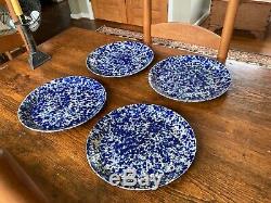 4 VTG Bennington Potters Stoneware 10 Blue Agate Classis Dinner Plate 1669 YA