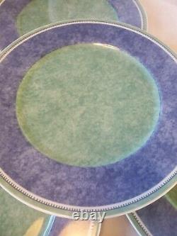4 Villeroy & Boch Switch 3 COSTA Charger Large Dinner Plates Blue Border Green