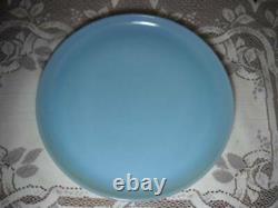 4 Vintage Fire King 9 Turquoise Blue Delphite Luncheon/Dinner Plates Excellent