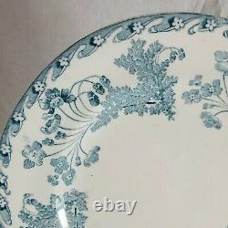4 Vintage French Ironstone Blue White Transferware Plates Dish 9.25 France