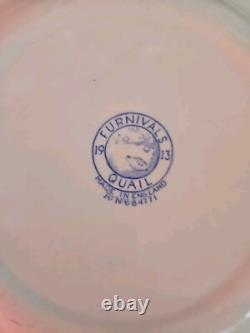 4 Vintage Furnivals Blue Quail Dinner Plate 10 1/4 scalloped Round Stamp 1913