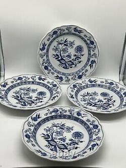 4 Vintage Hutschenreuther Blue Onion 10 Dinner Plates Germany RARE