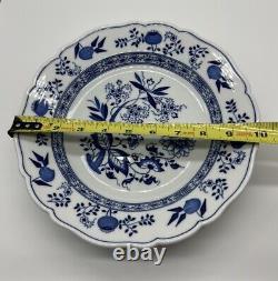4 Vintage Hutschenreuther Blue Onion 10 Dinner Plates Germany RARE