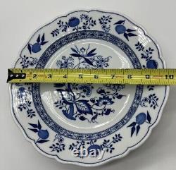 4 Vintage Hutschenreuther Blue Onion 10 Dinner Plates Germany RARE