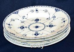 (4) Vintage Royal Copenhagen #571 Dinner Plates 10 Blue Fluted Half Lace-1q-ln