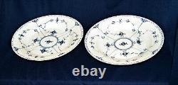 (4) Vintage Royal Copenhagen #571 Dinner Plates 10 Blue Fluted Half Lace-1q-ln