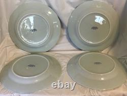 4 Williams Sonoma French Blue Bouquet Blue White Floral Dinner Plates 10.75