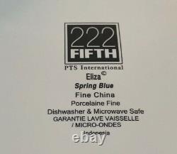 4 x 222 FIFTH PTS Int'l Eliza Spring Blue Fine China 11 Dinner Plate NEW read