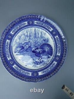 4pc Royal Doulton Blue Turkey Plates Thanksgiving 10 1/4