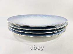 4x Bing & Grondahl Ballerina 325 Gold Rim Blue Dinner Plates 24,5 cm Danish