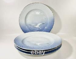 4x Bing & Grondahl Royal Copenhagen Seagull Gold Rim Dinner Plates 25