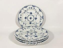 4x Royal Copenhagen Blue Fluted Full Lace 1084 Dinner Plates Diameter 25,5 cm