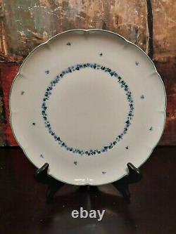 5 NEW Block Provence LIMOGES France Scalloped Blue Gold Dinner Plates RARE