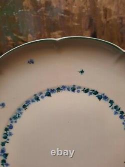 5 NEW Block Provence LIMOGES France Scalloped Blue Gold Dinner Plates RARE