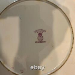 5 Rare Antique Gold Black Blue Royal Worcester Dinner Plates Vintage