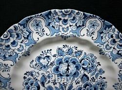 5 Staffordshire England Sudbury Square Blue 4416 Ironstone Dinner Plates