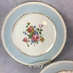 5 Vintage 1944 Homer Laughlin Blue Marilyn Dinner Plates