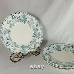 5 Vintage French Ironstone Blue White Transferware Soup Plate 9.25 France