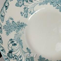 5 Vintage French Ironstone Blue White Transferware Soup Plate 9.25 France