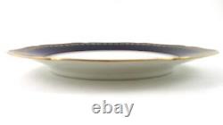 6-9.5 antique DINNER Plates COBALT blue & GOLD leaves HAVILAND &Co, Limoges