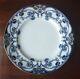 (6) A J Wilkinson Staffordshire Pottery Iris Flow Blue 10 Dinner Plates Gold