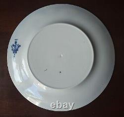 (6) A J Wilkinson Staffordshire Pottery Iris Flow Blue 10 Dinner Plates Gold