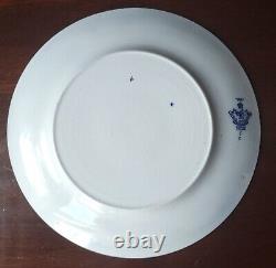 (6) A J Wilkinson Staffordshire Pottery Iris Flow Blue 10 Dinner Plates Gold