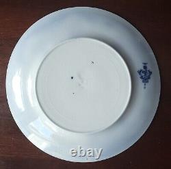 (6) A J Wilkinson Staffordshire Pottery Iris Flow Blue 10 Dinner Plates Gold