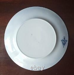 (6) A J Wilkinson Staffordshire Pottery Iris Flow Blue 10 Dinner Plates Gold