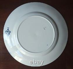(6) A J Wilkinson Staffordshire Pottery Iris Flow Blue 10 Dinner Plates Gold