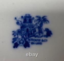 6 Adams Company KYBER England FLOW BLUE 9 1/4 Dinner Plates 12 Panel