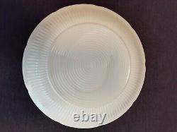 6-Anchor Hocking Alice White Dinner Plates 9 1/4 Floral (Blue Trim) Glass