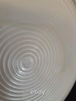 6-Anchor Hocking Alice White Dinner Plates 9 1/4 Floral (Blue Trim) Glass