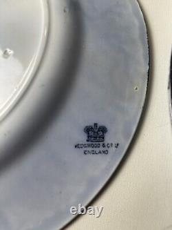 (6) Antique 1890s Wedgwood Imperial Porcelain Flow Blue Cow Plate 10 Set Of 6
