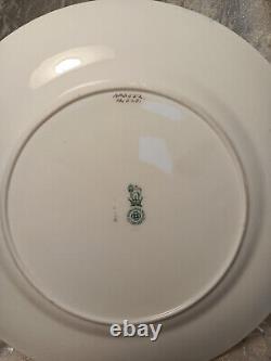 6 Antique 1910 Royal Doulton Dinner Plates H323 Blue Flower Baskets & Swags SET
