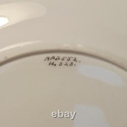 6 Antique 1910 Royal Doulton Dinner Plates H323 Blue Flower Baskets & Swags SET