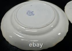 (6) Antique Dinner Plates E C Parma English Ironstone Blue Transferware ca. 1850