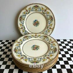 6 Antique Minton England Talbot pattern, 10 3/4 dinner plates EXC cd 1928-40
